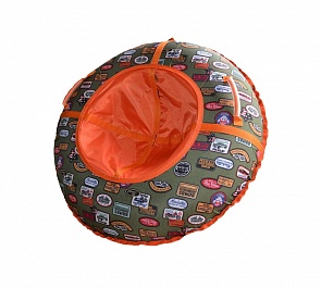 Санки надувные - тюбинг Luxury Snow, модные бренды, нашивки зеленые, диаметр 75 см. (RT, 4467RT)